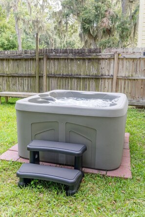 Relax and recharge in this spacious hot tub—perfect for all group sizes!