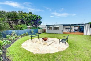 Rear yard with firepit