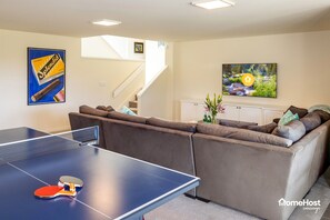 Family room with ping pong table