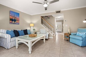 Spacious living room on the 1st floor with access to the back patio.