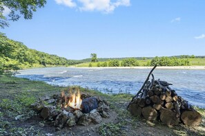 Firepit at water's edge