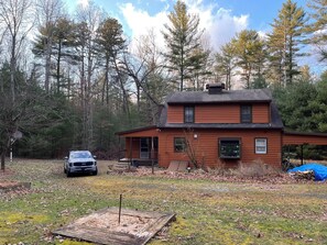 View from back fire pit, in fall