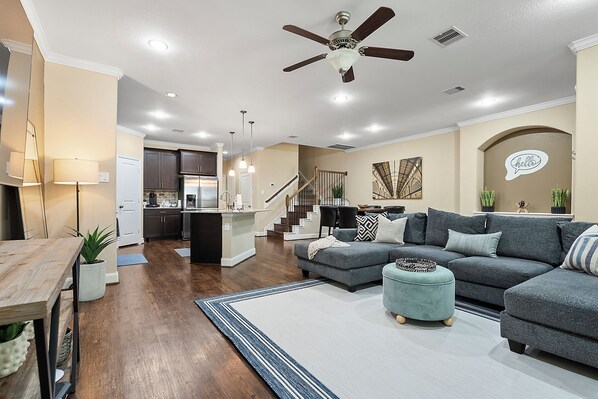 Welcome to the cozy living room, the heart of our home. Relax & unwind in style.