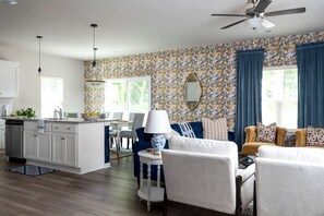 Hardwood floors for the living room and kitchen