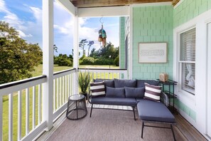 Step through the sliding glass doors out onto the Covered Porch when you're ready to relax with a cool drink or your morning coffee!