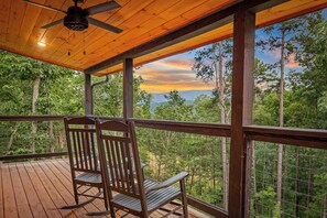 Deck seating with views of The Great Smoky Mountains!