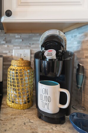 Get your morning started with coffee using the Keurig or regular coffee maker