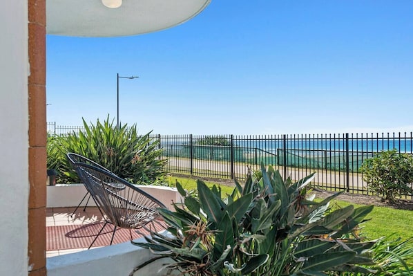 Take in blissful ocean views straight from your patio, a sunny spot to unwind with a book.
