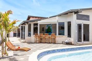 Spacious outdoor bar area for enjoyment