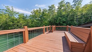 Second story deck with bench!