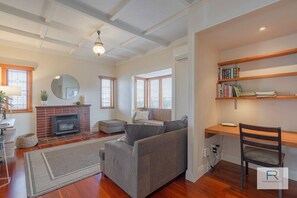 Lounge with heating and work from home desk area
