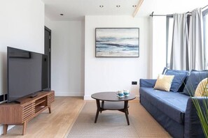 Open plan living room and kitchen