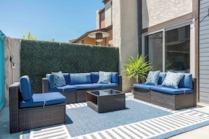 Plenty of outdoor seating to relax in the California sun.