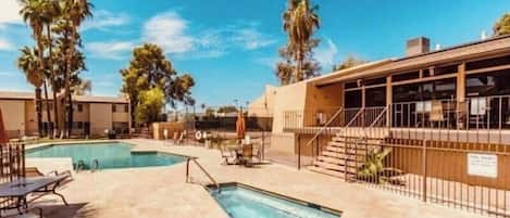 Immerse yourself in vacation bliss at our pool area.