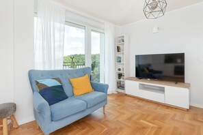 Modern TV in the apartment. 