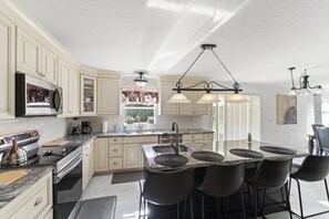 Large kitchen island with seating