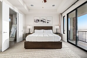 Master bedroom with King bed and lake view