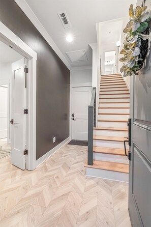 From the front door, Bedroom 1 to the left