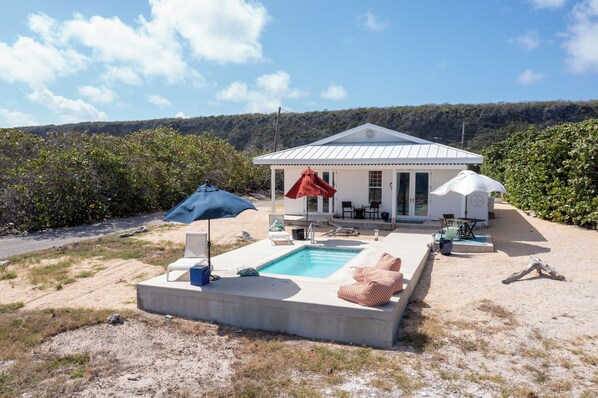 Private house on the beach with a pool.