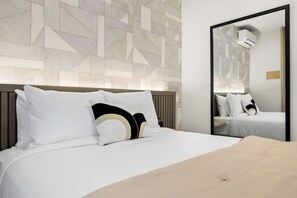 Check your look before you head out for the day in our bright and spacious room.
