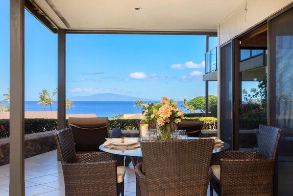 This lanai doesn't just overlook the ocean?it connects you to it, with every breeze echoing 'Aloha'   WEV-2009