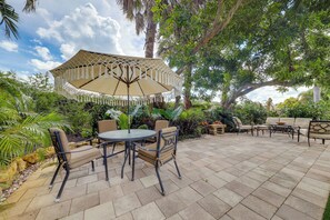 Outdoor Space | Dining & Seating Area | Single-Story Home