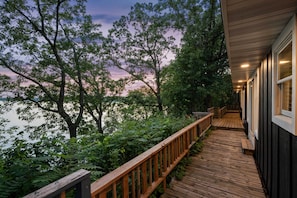 Cabin Exterior | Furnished Deck | Lake Views