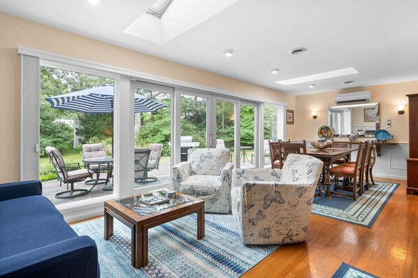 Stunning open floorplan, with a "wall of glass" to bring the outside in - 38 Monomoyic Way Chatham Cape Cod-Poppy's Place-NEVR