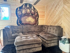 Comfortable Modular Sleeper Couch in the Living Room acts as a Second Bed