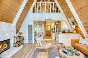 Open layout with an upper loft.
