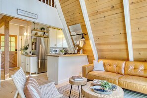 Living room and kitchen.