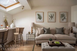 Living room and dining space