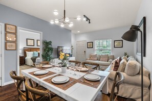 The details of the lights and decoration add an elegant touch