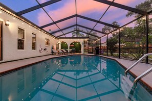 Heated, saltwater pool.
