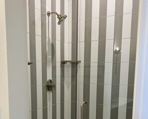 walk in shower in Athena Guest Room