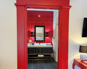 bathroom vanity in the Ares Suite 