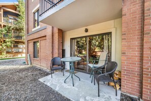Exterior: Private back patio, bistro table and 2 chairs, pool views
