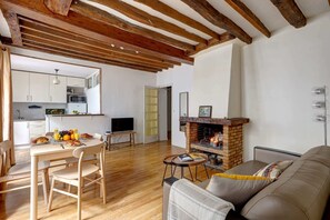 The open-plan living, kitchen and dining area
