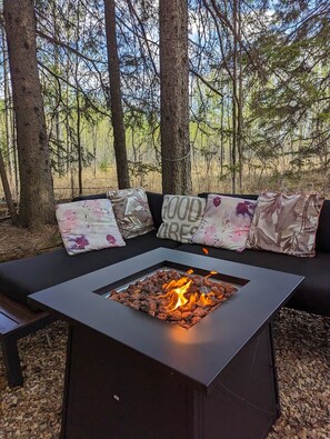 Firefly's outdoor sectional and fire table