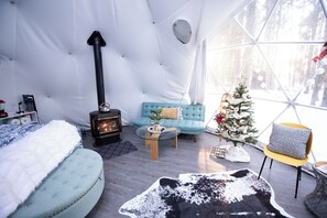 Winter glamping in Alberta
