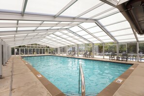 Swim year-round in Harbor Club’s resort-style indoor pool.