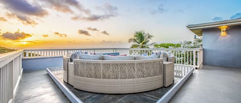 This new Frontgate sofa on the upper deck is perfect for sunsets & starry nights