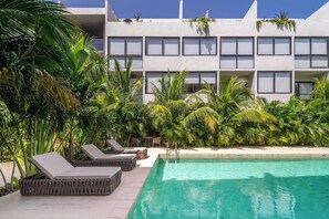 Refreshing outdoor pool, perfect for a sunny day