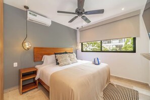 Charming bedroom with tasteful furnishings and cozy touches