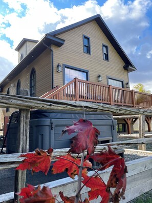 Spa and back of cottage