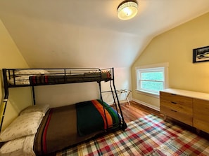 Secondary bedroom has full bottom and twin top for sleeping