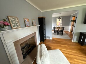 Enjoy the cozy fireplace.