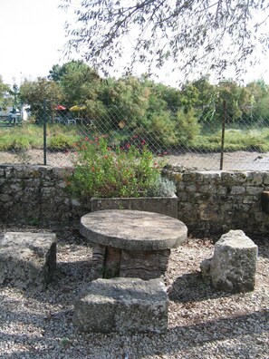 Garden table next to the river