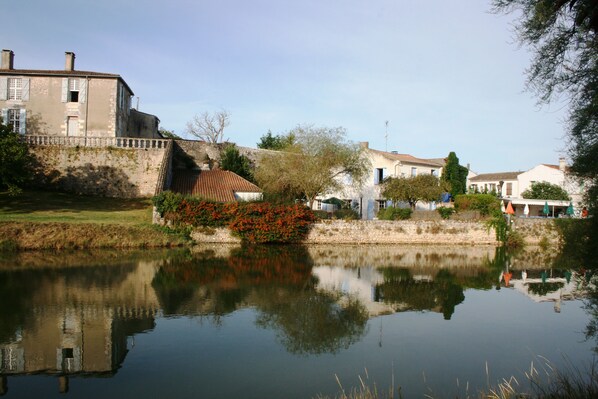 The house from across the river. 