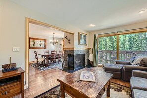 living room looking out to slopes